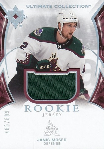 jersey RC karta JANIS MOSER 21-22 UD Ultimate Rookies Jersey /699